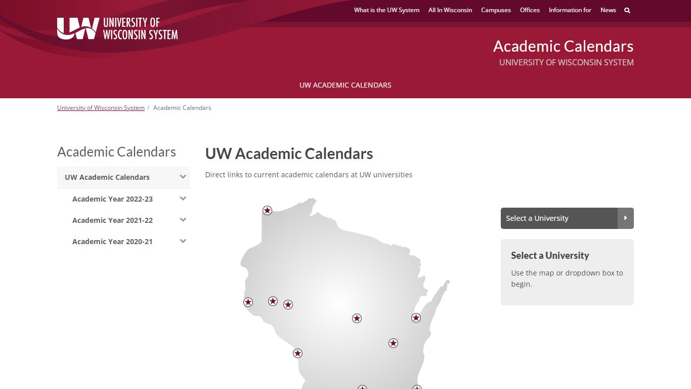 Academic Calendars | University of Wisconsin System