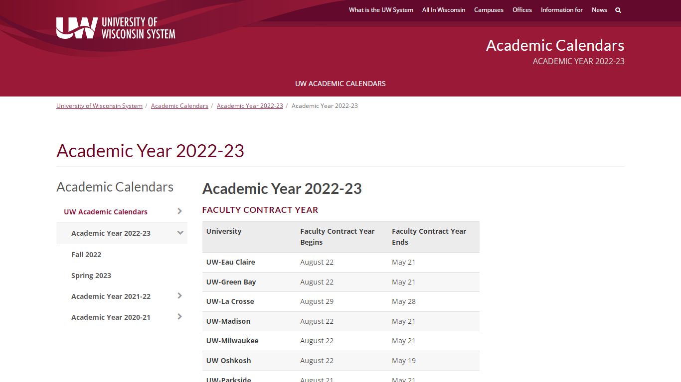 Academic Year 2022-23 | Academic Calendars